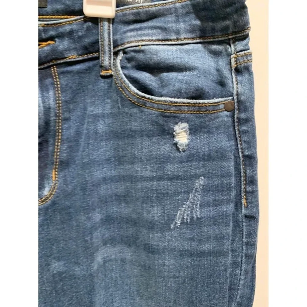 Judy Blue Los Angeles Slim Fit Distressed Denim Jeans Dark Wash Size 13/31